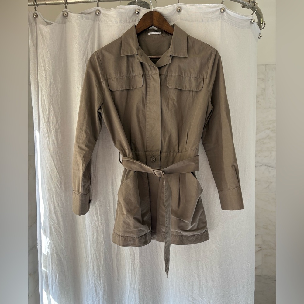 Tomas Maier Cinched Army Green Coat